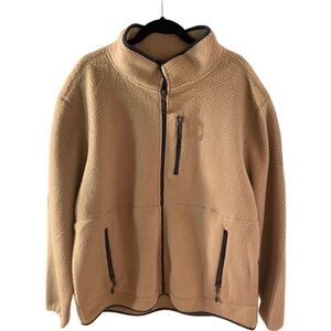 Free Country full zip fleece. Size XXL. Tan. Pockets. Cozy!